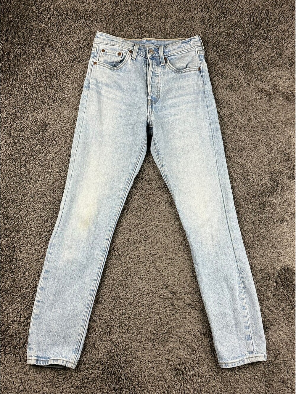 Levi's Premium Womens 24x28 501 S Skinny Jeans Light Wash Button Fly Denim